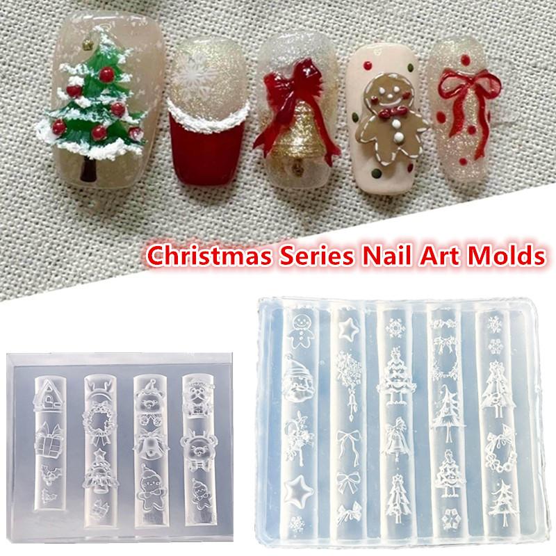 Nail Art For Men - Christmas Snowman Christmas Tree 3d Nail