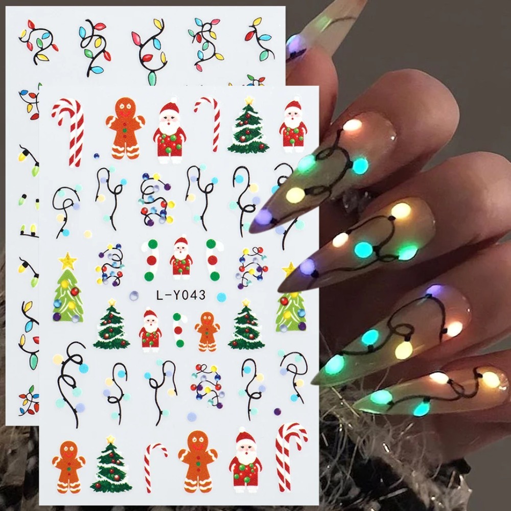 Nail Art For Men - Luminous Lanterns Christmas Nail Art Stickers