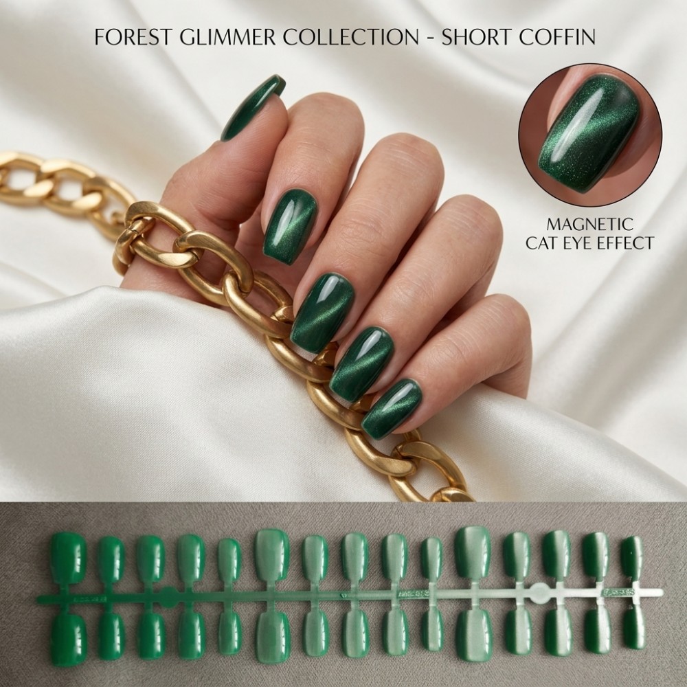 Press On Nail Set - 24PCS Forest Glimmer Collection Press on
