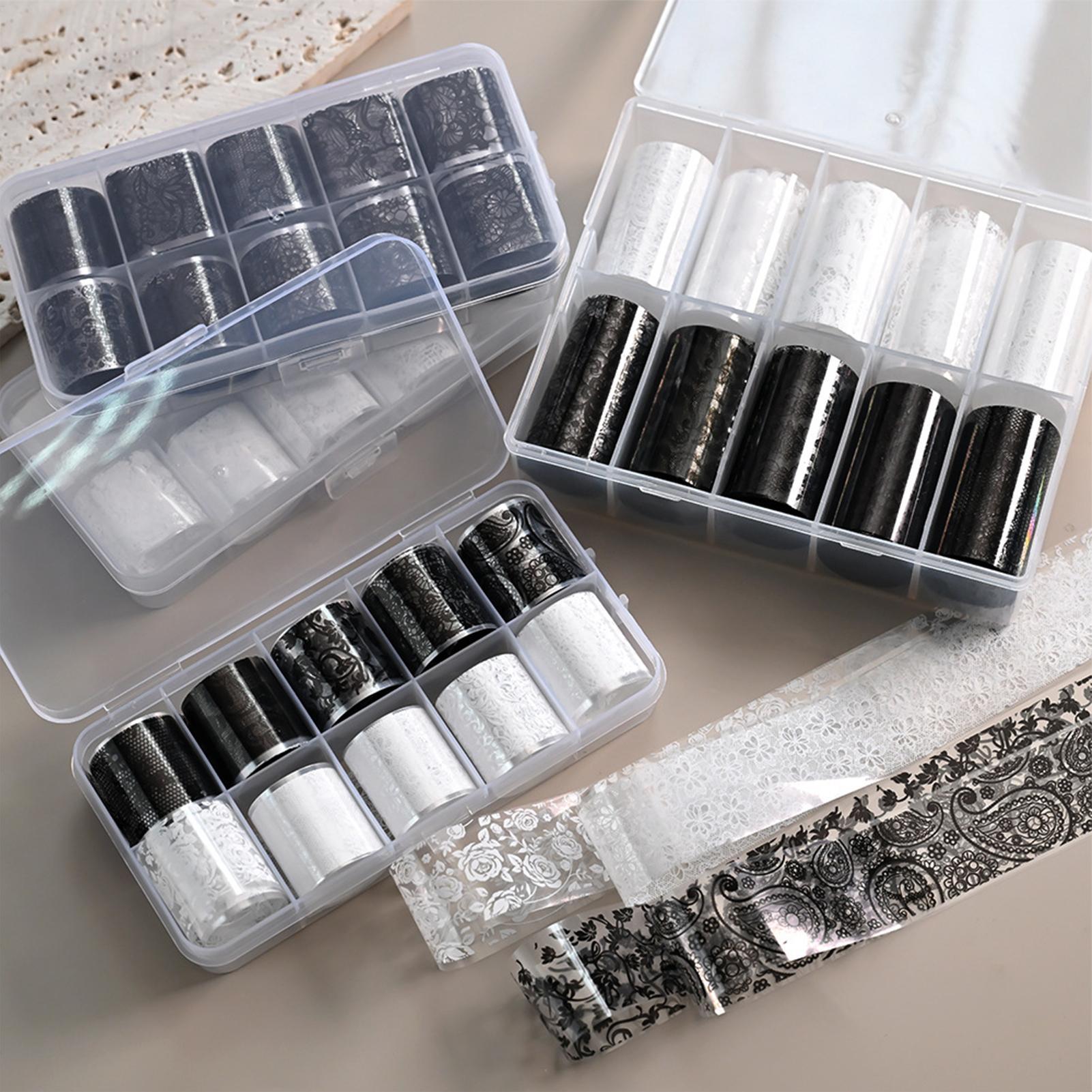 Nail Art Pinterest - 10pcs White Black Lace Nails Art