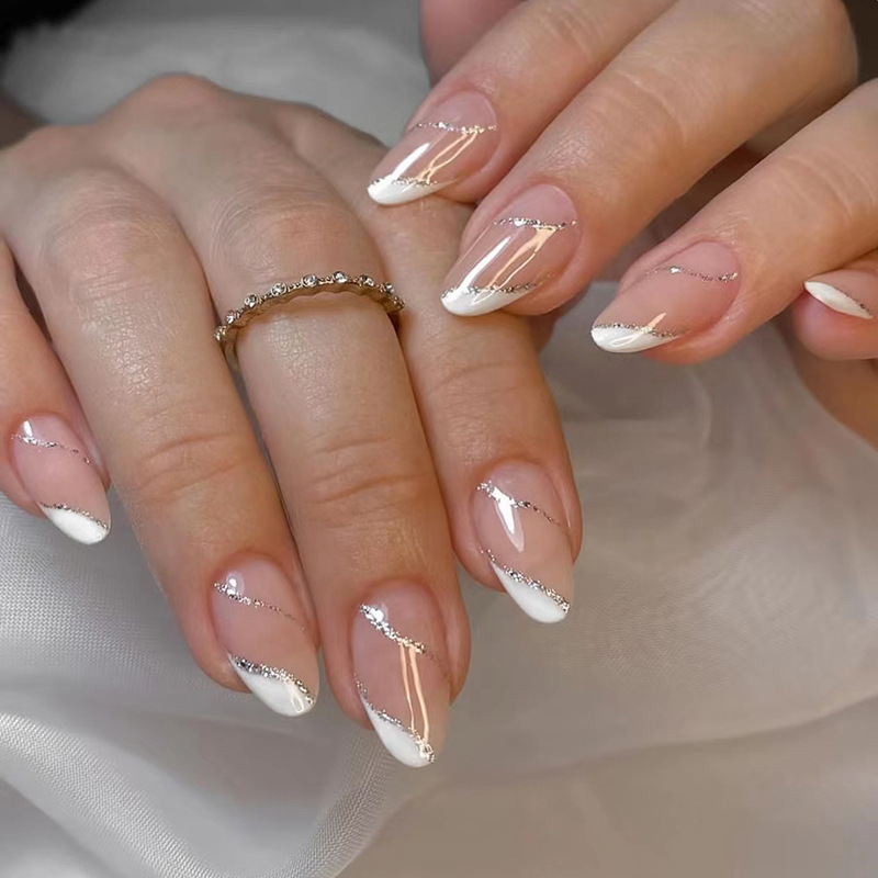 24Pcs Wearable Fake Nail Sets  - Nail Art Simple review and price