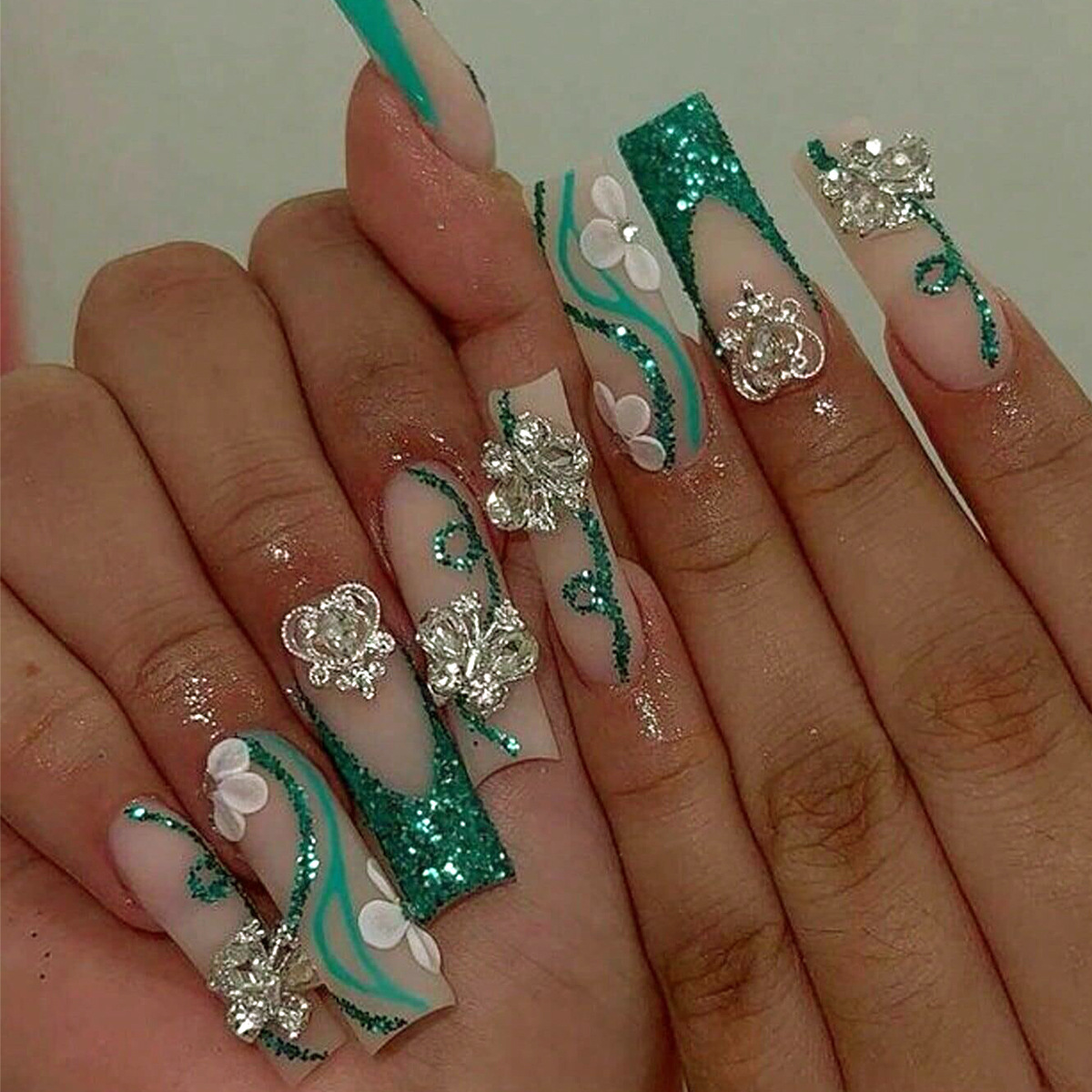 Long Coffin Press on Nails Bal - Nail Art Aesthetic review and price