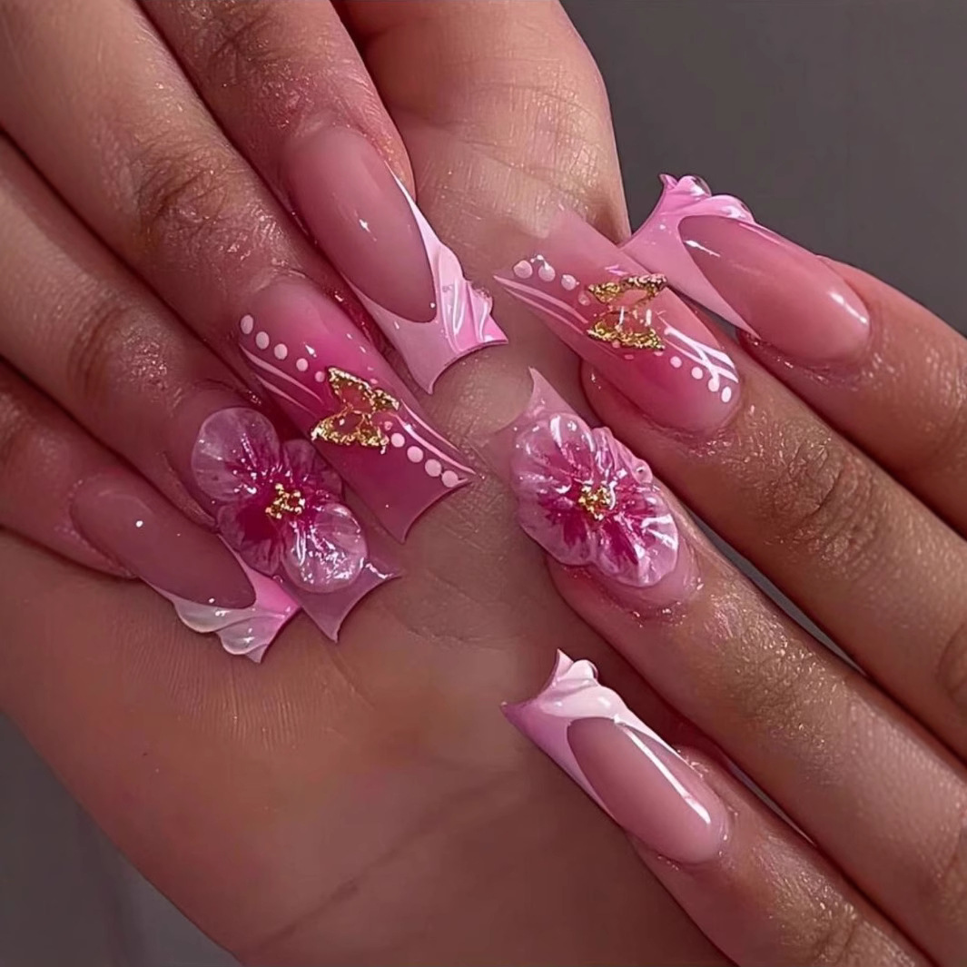 24pcs Wearable Square Press on - Nail Art Aesthetic review and price
