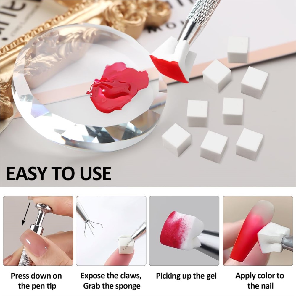 50/100Pcs White Mini Nail Spon - Nail Art Pinterest review and price