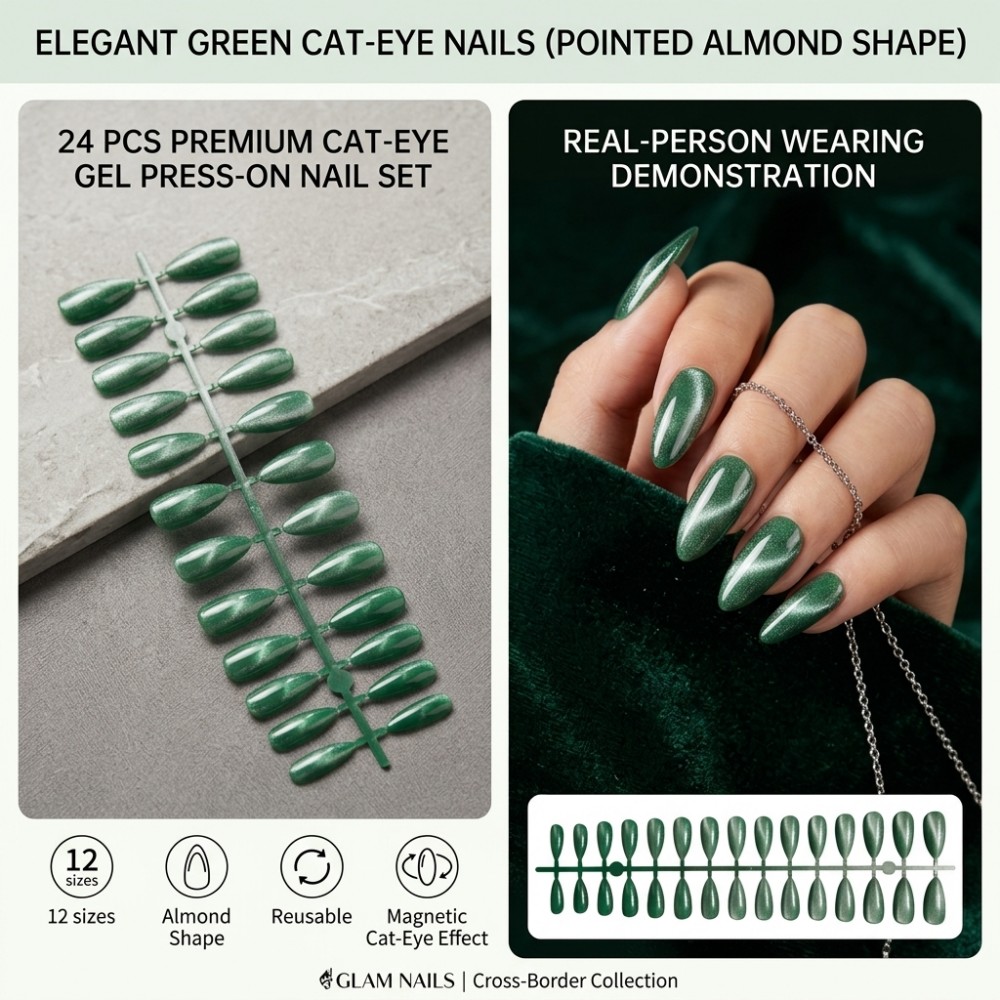 24PCS Forest Glimmer Collectio - Press On Nail Set review and price