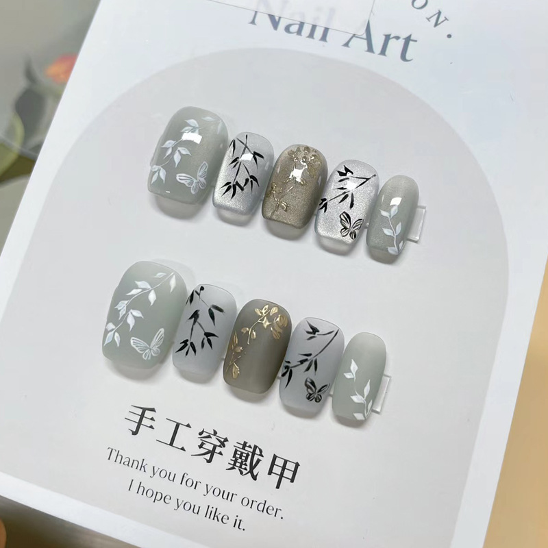 24pcs/set New Chinese Style Ba - Press On Nail Set review and price
