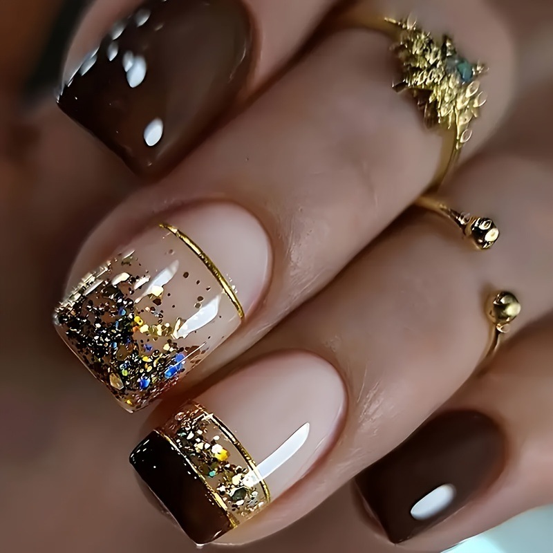 Short Square fake nails for wo - Nail Art Aesthetic review and price