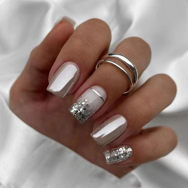 Short Square fake nails for wo - Nail Art Aesthetic review and price