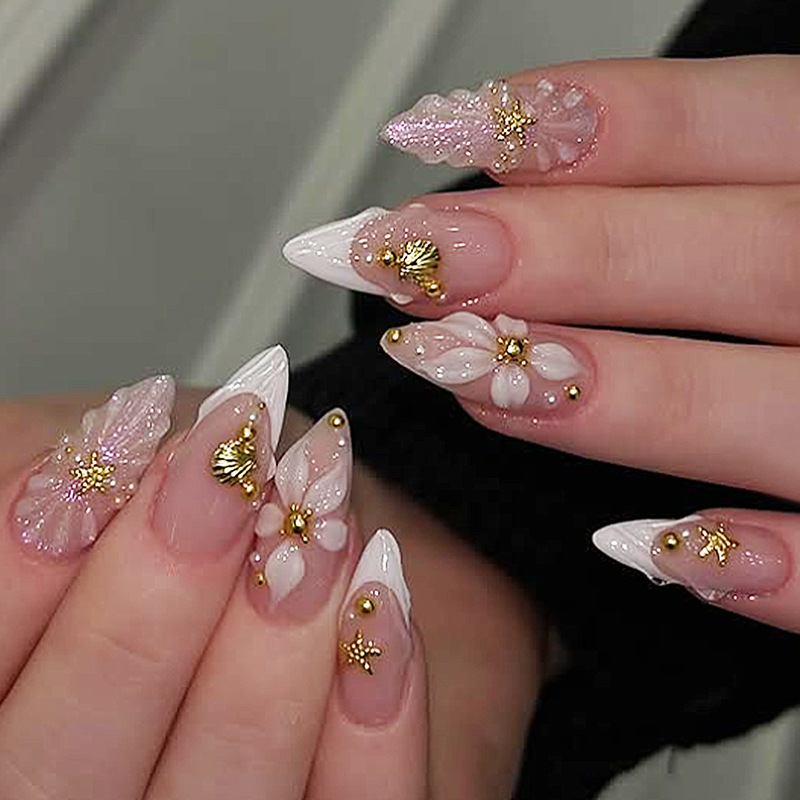 24pcs Finished Almond Press on - Nail Art Aesthetic review and price