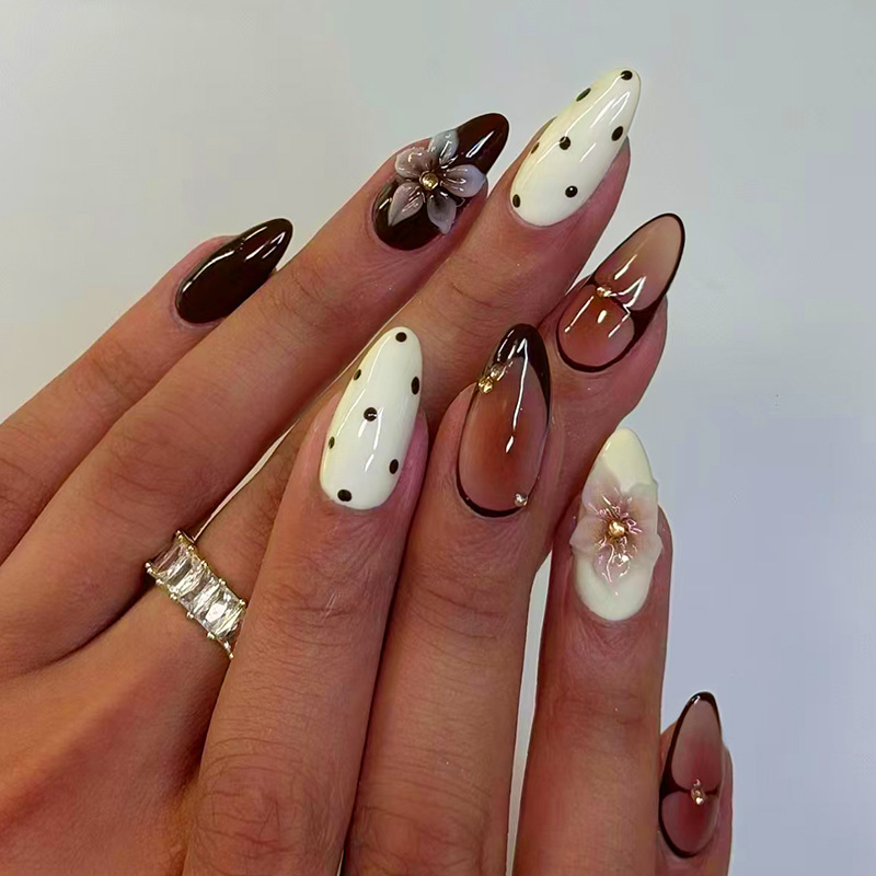 24pcs Finished Almond Press on - Nail Art Aesthetic review and price
