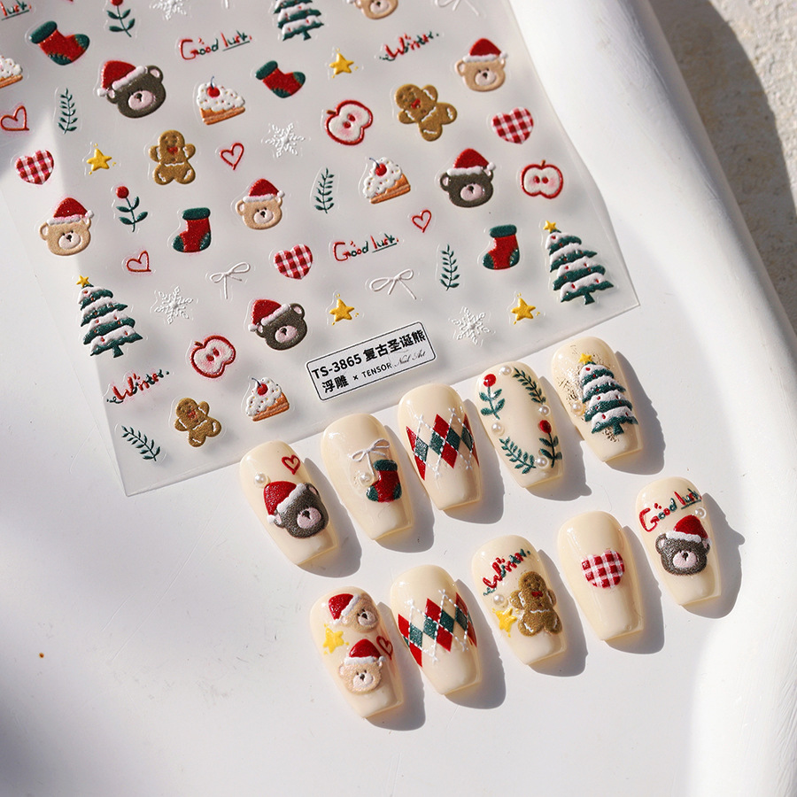Cute Christmas Bear & Gingerbr - Nail Art Xmas Tree review and price