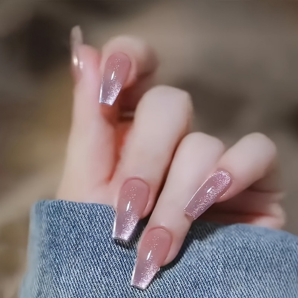 24pcs Sparkling Pink Glitter C - Nail Art Aesthetic review and price
