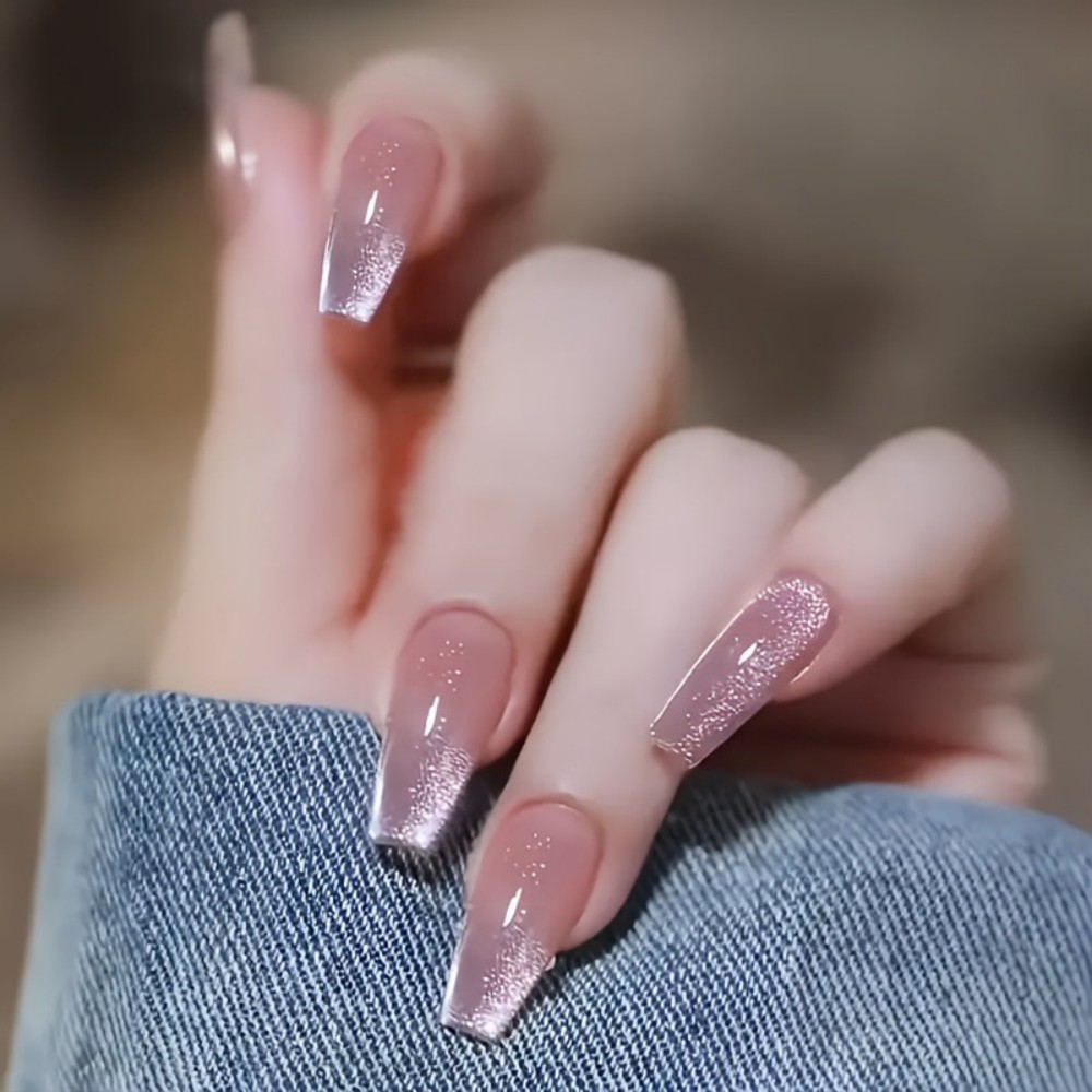 24pcs Sparkling Pink Glitter C - Nail Art Aesthetic review and price