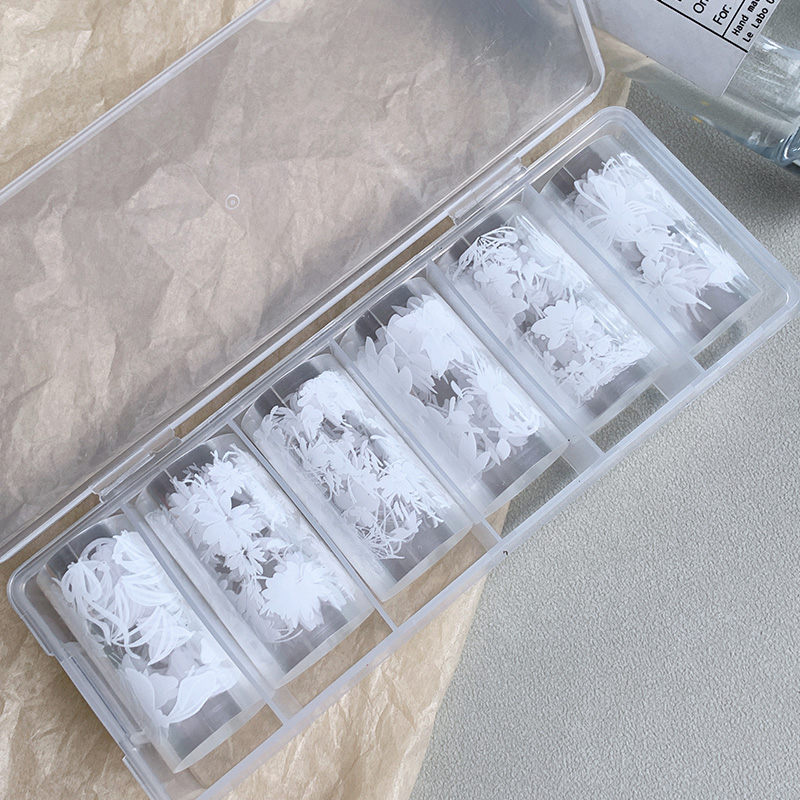 6rolls/box White Flowers Nail  - Nail Art Pinterest review and price