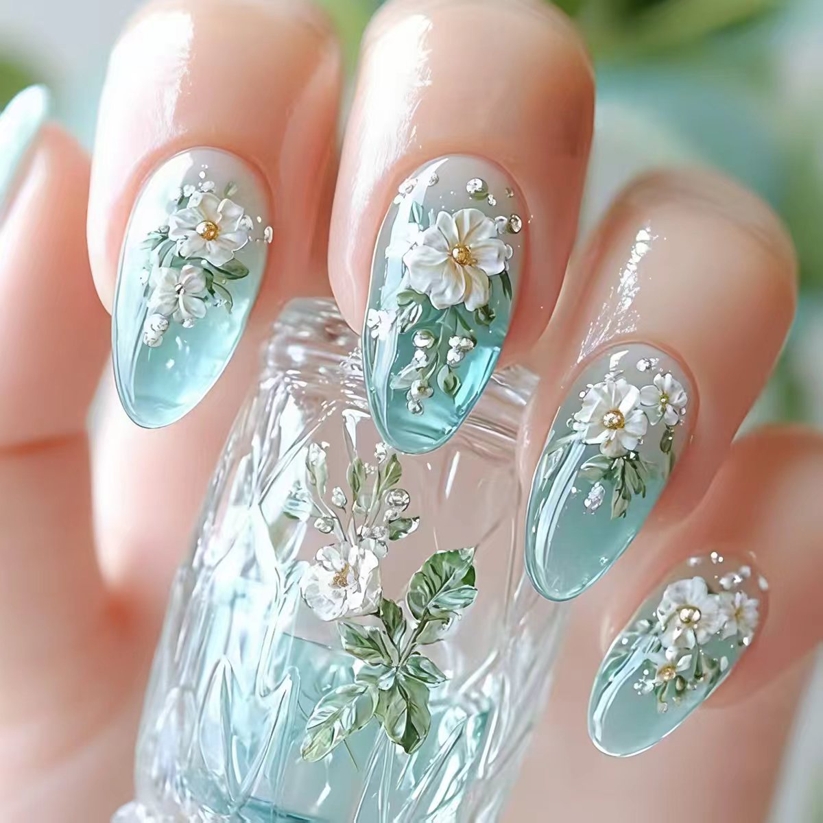 Medium fake nails for women gi - Nail Art Aesthetic review and price