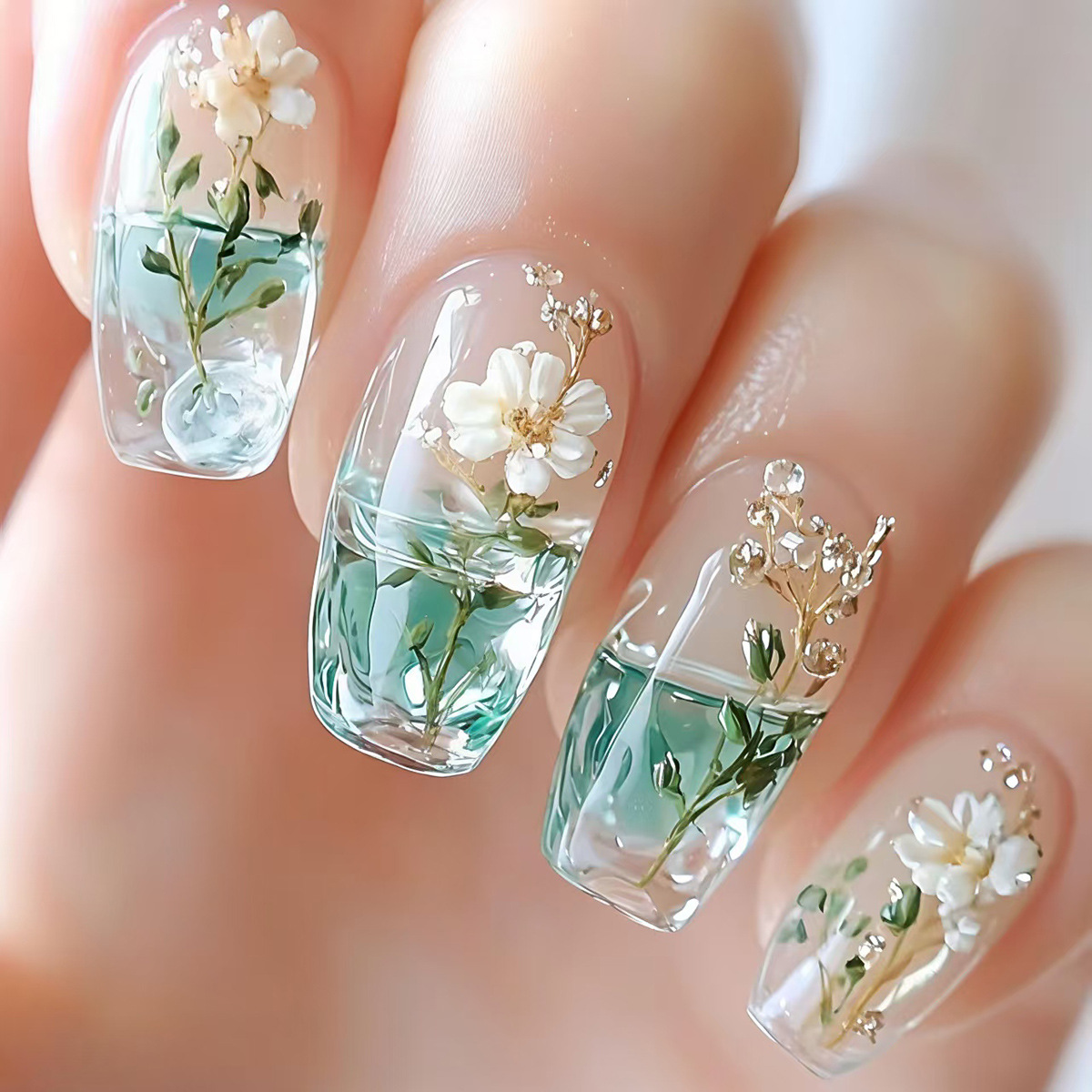 Medium fake nails for women gi - Nail Art Aesthetic review and price