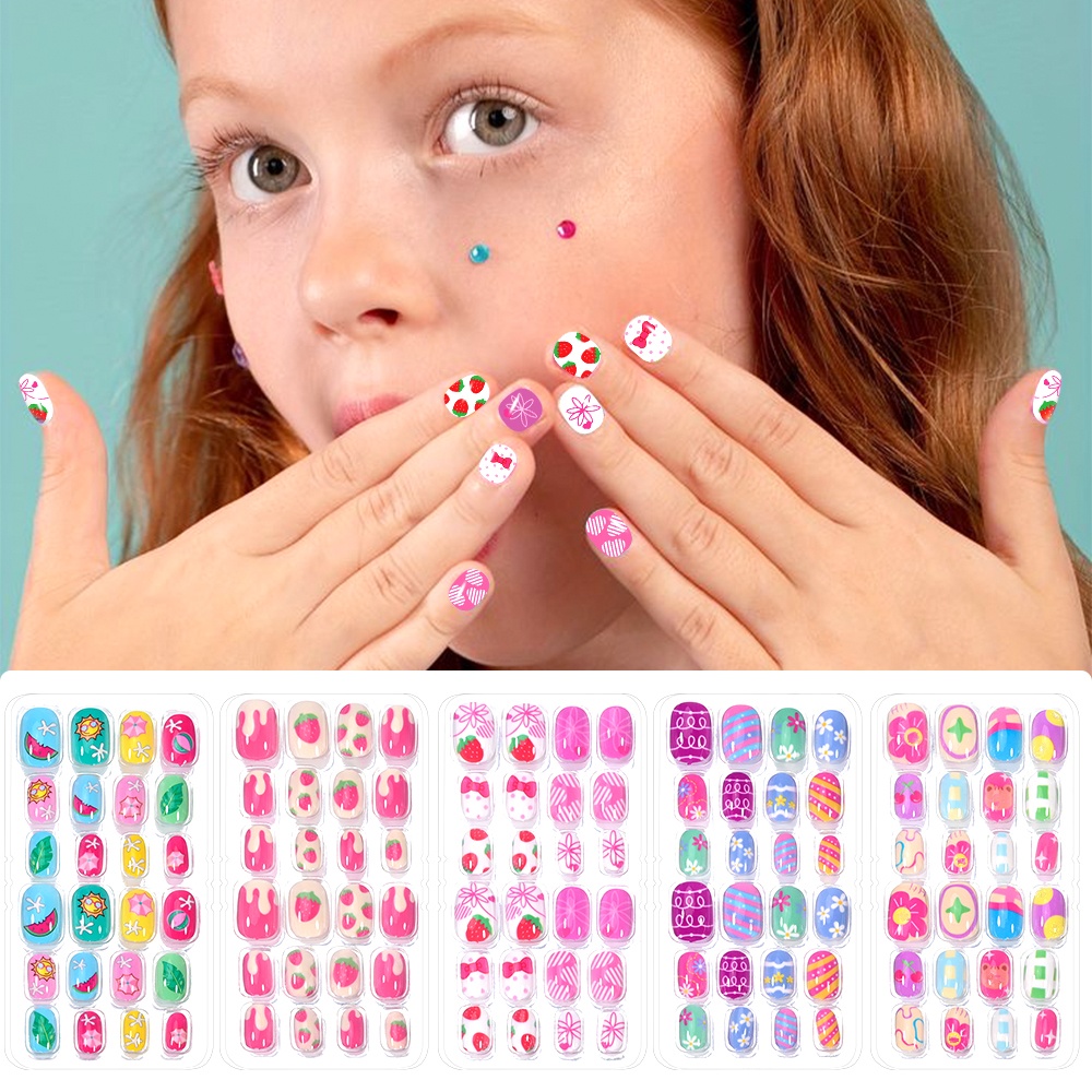 120-Piece 5-Set Candy Kids Pre - Press On Nail Set review and price