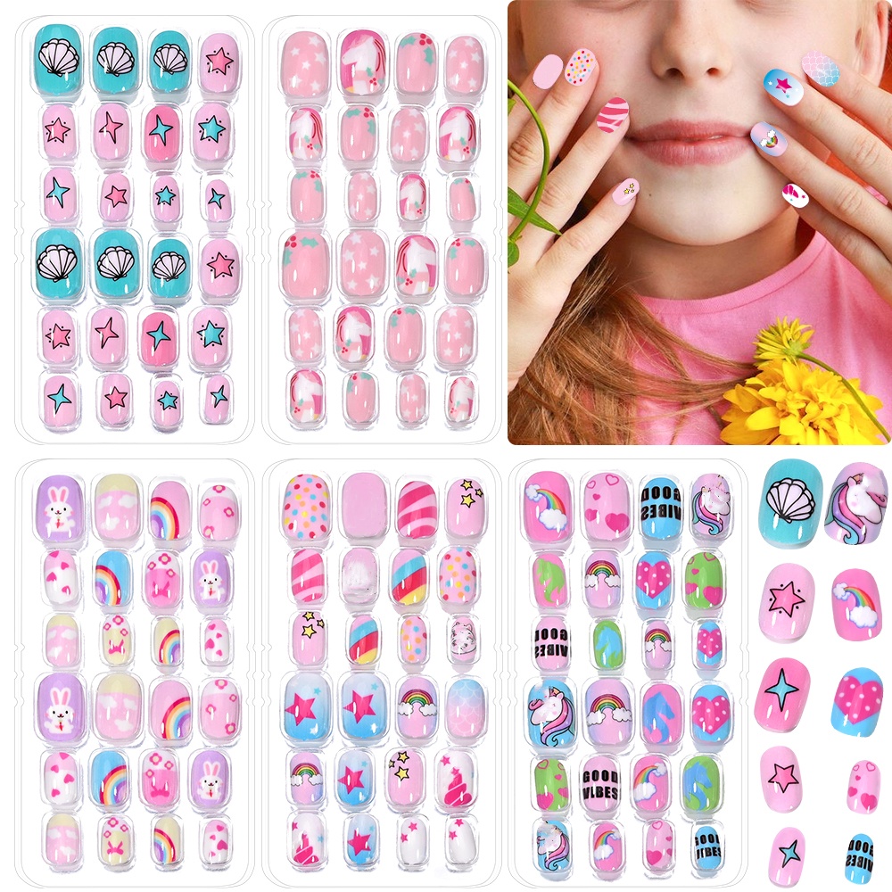120-Piece 5-Set Candy Kids Pre - Press On Nail Set review and price
