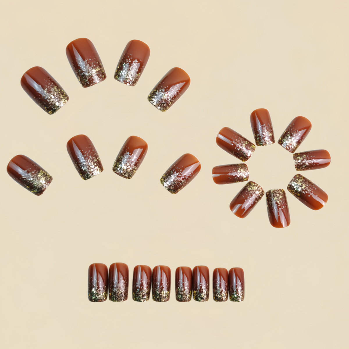 Short Medium fake nails Gradie - Nail Art Aesthetic review and price