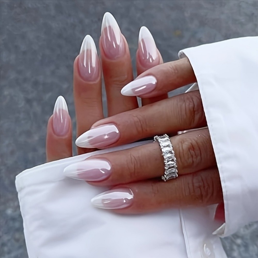 24PCS Milky White Press on Nai - Press On Nail Set review and price
