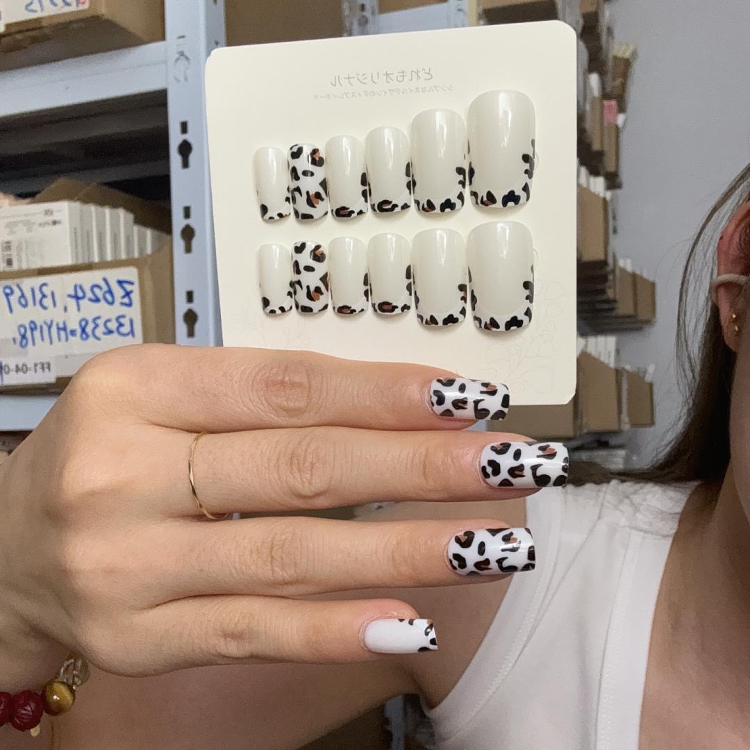 24pcs/box Leopard Print French - Nail Art Simple review and price