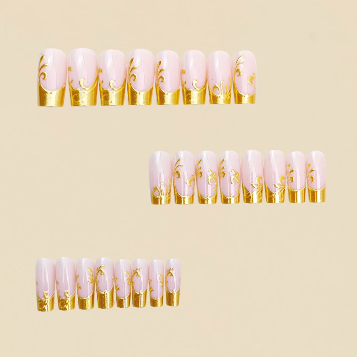 Medium Long Fake Nails for Wom - Nail Art Aesthetic review and price